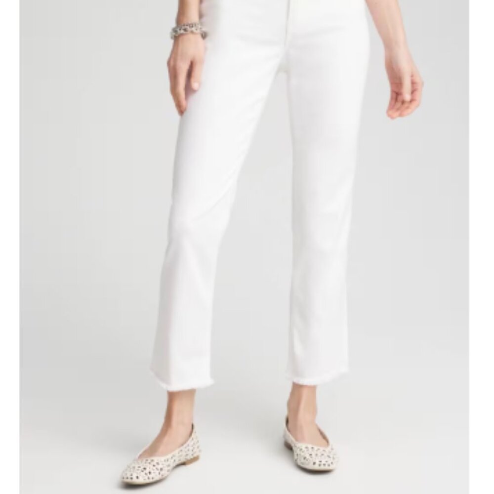 Girlfriend Frayed Cropped No Stain Jeans